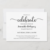 Elegant Script Class of Photo Graduation Party Kaart (Achterkant)