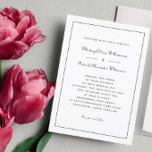 Elegant Script Classic Black White Formal Weddings Kaart