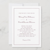 Elegant Script Classic Burgundy Formal Weddings Kaart (Voorkant)