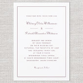 Elegant Script Classic Burgundy Formal Weddings Kaart