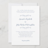 Elegant Script Classic Formal Wedding Dusty Blue Kaart (Voorkant)
