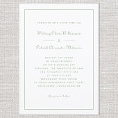 Elegant Script Classic Formal Weddings White Green Kaart