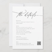 Elegant Script Classic QR Code Alles in een bruilo Kaart (Achterkant)