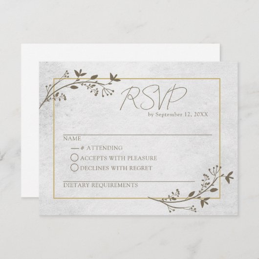 Elegant Script Classic RSVP Response Kaart (Voorkant / Achterkant)