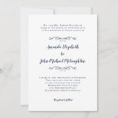 Elegant Script Classic Simple Foral Weduwblauw Kaart (Voorkant)