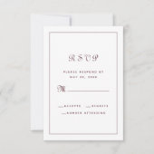 Elegant Script Classic Wedding Enclosure Burgandy RSVP Kaartje (Voorkant)