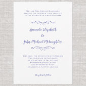 Elegant Script Classic Wedding Periwinkle Blue Kaart
