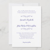 Elegant Script Classic Wedding Periwinkle Blue Kaart (Voorkant)