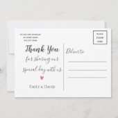 Elegant Script Classy Black & White Love & Bedankt (Achterkant)