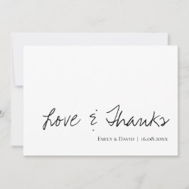 Elegant Script Classy Black & White Love & Bedankt