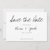 Elegant Script Classy Black & White Wedding Save The Date (Voorkant)