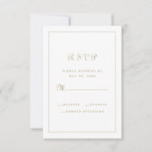Elegant Script Classy Gold White Wedding Enclosure RSVP Kaartje (Voorkant)
