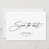 Elegant Script Clean Modern Minimalistisch Bruilof Save The Date (Voorkant)