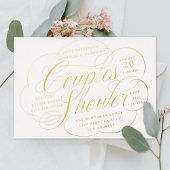 Elegant Script Cloud Flourishes Couples Shower Folie Uitnodiging