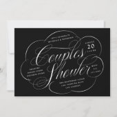 Elegant Script Cloud Flourishes Couples Shower Kaart (Voorkant)