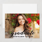 Elegant Script College Afstudeerfoto Aankondiging (Voorkant / Achterkant)