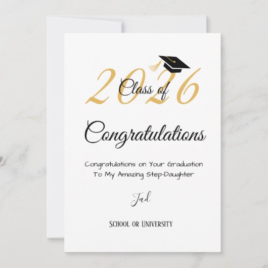 Elegant Script Confetti Graduation Party Invit (Voorkant)
