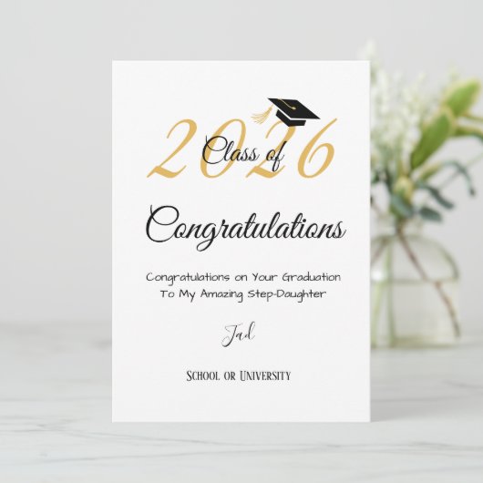 Elegant Script Confetti Graduation Party Invit (Staand voorkant)