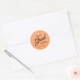 Elegant Script Congrats Afstudeerder Graduation Pa Ronde Sticker