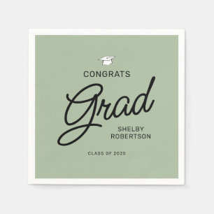 Elegant Script Congrats Afstudeerder Graduation Pa Servet