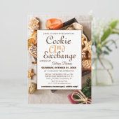 Elegant Script Cookie Exchange Kerstfeest Kaart (Staand voorkant)