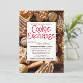 Elegant Script Cookie Exchange Kerstfeest Kaart (Staand voorkant)