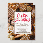 Elegant Script Cookie Exchange Kerstfeest Kaart (Voorkant / Achterkant)