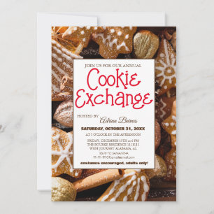 Elegant Script Cookie Exchange Kerstfeest Kaart