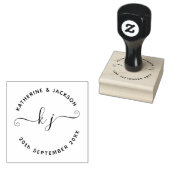 Elegant Script Couple Name initial Save the date Rubberstempel (Gestempeld)