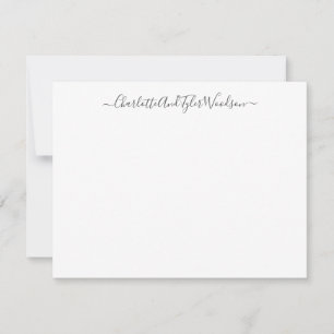 Elegant Script Couple Name Wedding Pas getrouwd Notitiekaartje