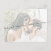 Elegant Script Couple Photo Sage Save our Date Aankondigingskaart (Voorkant)