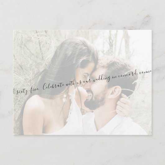 Elegant Script Couple Photo Sage Save our Date Aankondigingskaart (Voorkant)