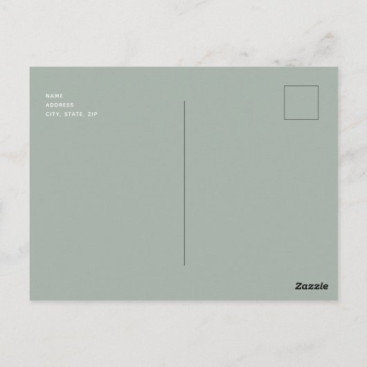 Elegant Script Couple Photo Sage Save our Date Briefkaart (Achterkant)