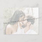 Elegant Script Couple Photo Wedding Save our Date Aankondigingskaart (Voorkant)
