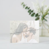 Elegant Script Couple Photo Wedding Save our Date Aankondigingskaart (Staand voorkant)