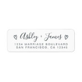 Elegant Script Couple Return Address Label (Voorkant)