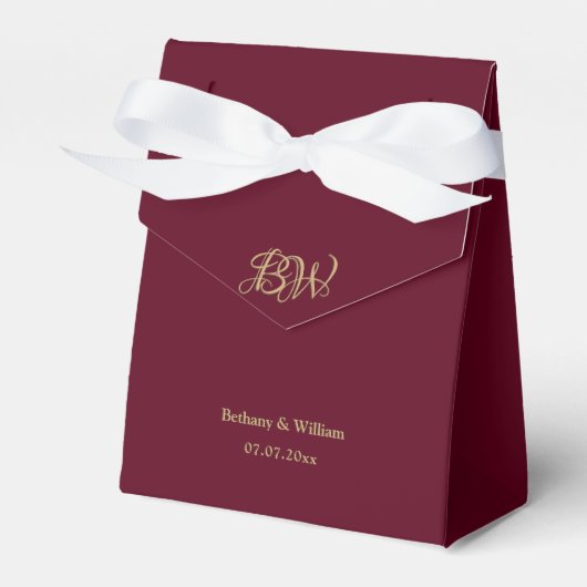 Elegant Script Couples Monogram Wedding Bag Favor Bedankdoosjes (Voorkant Zijde)