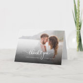 Elegant Script Couples Photo Wedding Bedankkaart (Voorkant)