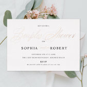 Elegant Script Couples Shower Roos Gold Folie Uitnodiging