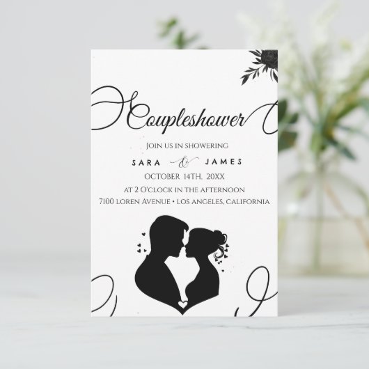 Elegant Script Couples Vrijgezellenfeest Kaart (Staand voorkant)