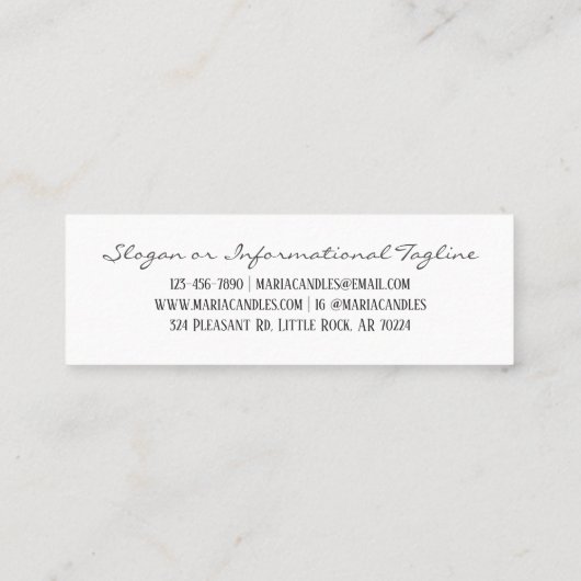Elegant Script Cream Artisan Candle Maker Mini Visitekaartje (Achterkant)