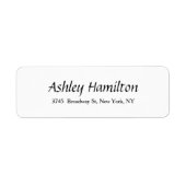 Elegant Script Creative Plain Zwart Wit Etiket (Voorkant)