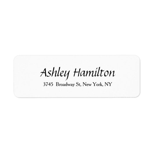 Elegant Script Creative Plain Zwart Wit Etiket (Voorkant)