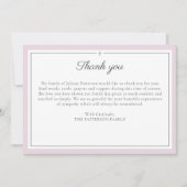 Elegant Script Cross Funeral Photo Dank je kaart (Voorkant)