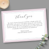 Elegant Script Cross Pink begrafenis Dank u kaart