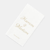 Elegant Script Custom Couple Names Date Weddenscha Servet (Hoek)