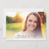 Elegant Script Custom Funeral Photo Dank u kaart (Achterkant)