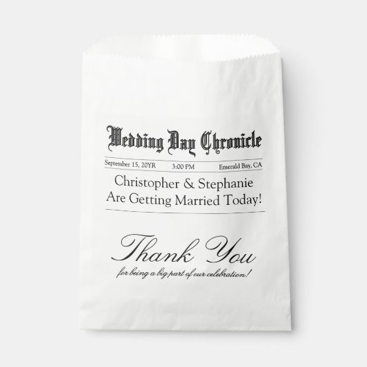 Elegant Script Custom Minimalist Wedding Thank You Bedankzakje (Voorkant)