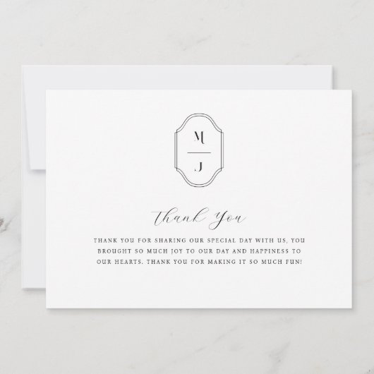 Elegant Script Custom Monogram Weddenschap 3 Foto Bedankkaart (Achterkant)