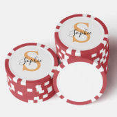 Elegant Script Custom Name Personalized Gift Poker Chips (Opstapeling)